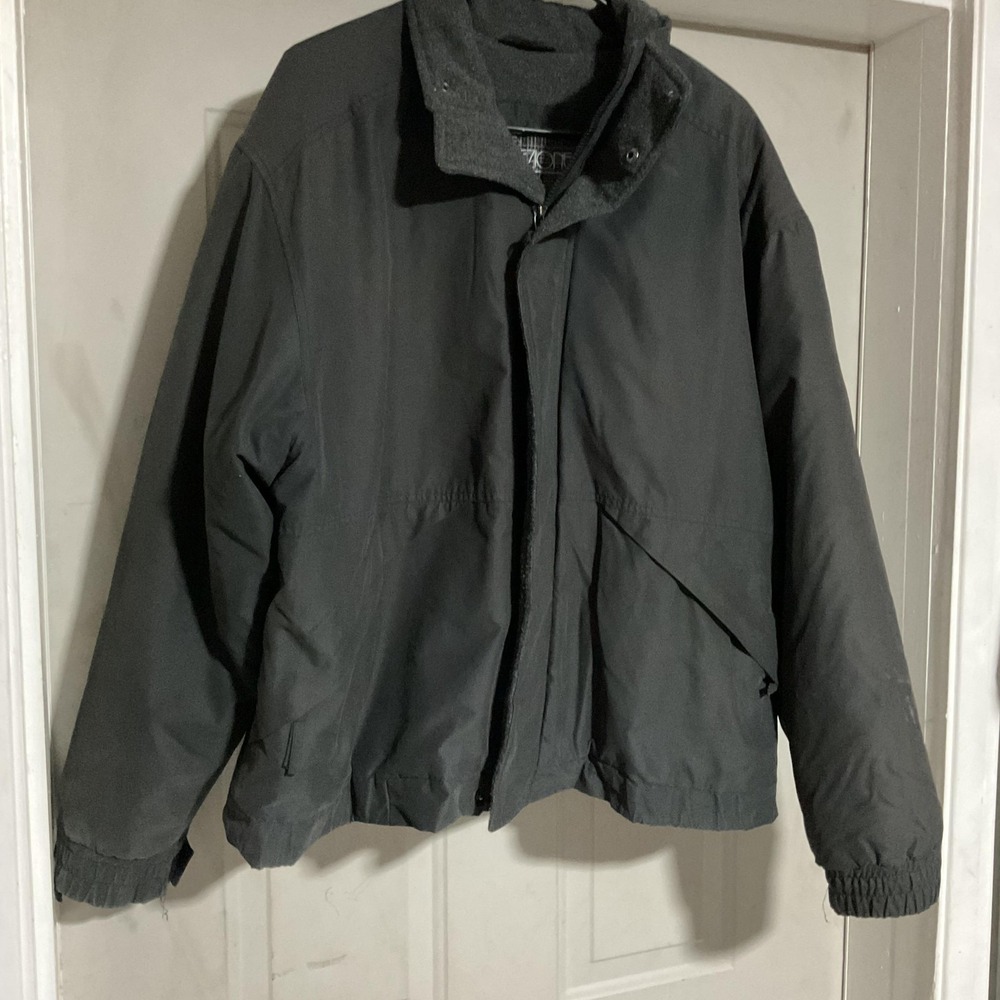Bomber Jacket Mens XL Gray‎ Fleece Lined Full Zip Pockets Winter Coat Insulated